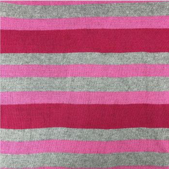 Strickstoff - Streifen - Baumwolle - pink/rosa